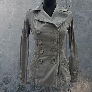 Women's Double-Breasted Gray Jacket
